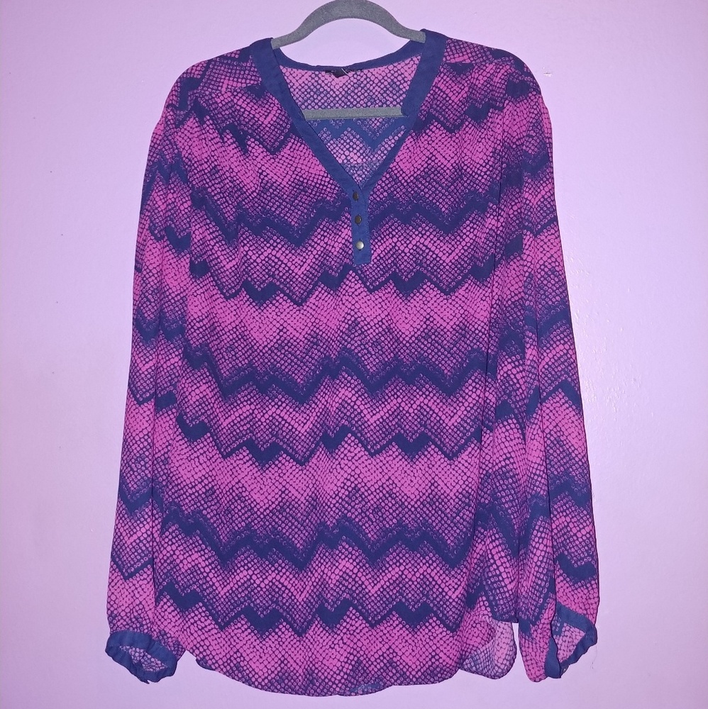 Sami & Jo long sleeve sheer blouse